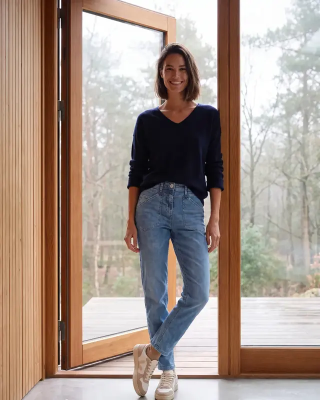 Cecil Barrel Jeans Scarlett - Mid Blue Wash