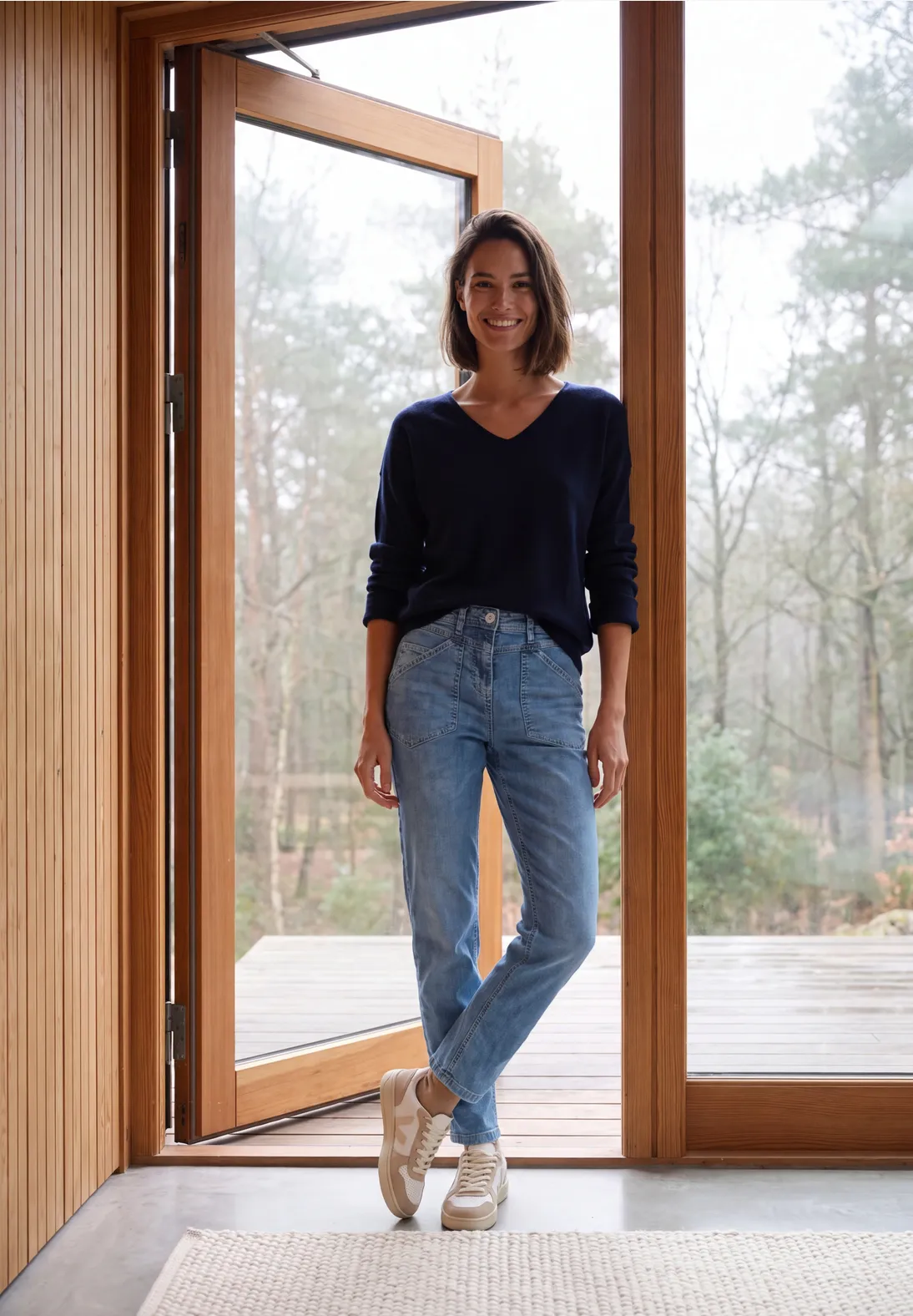 Cecil Barrel Jeans Scarlett - Mid Blue Wash