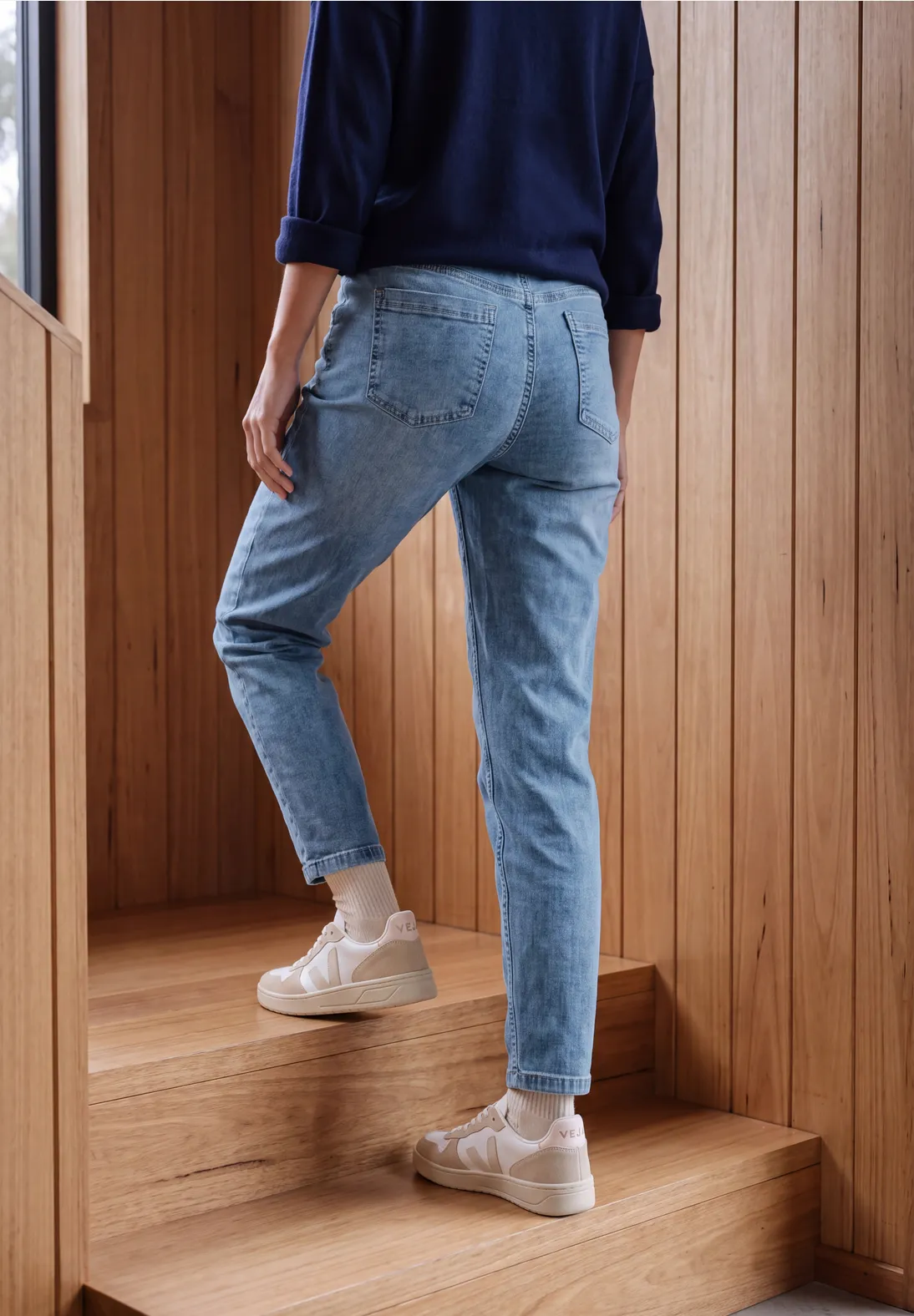 Cecil Barrel Jeans Scarlett - Mid Blue Wash