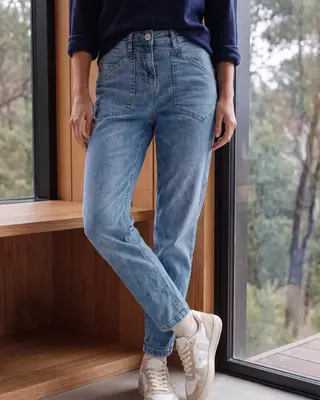 Cecil Barrel Jeans Scarlett - Mid Blue Wash