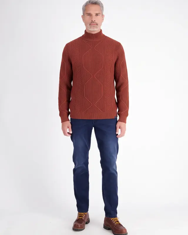 Lerros Col Trui Katoenmix - Maroon Red