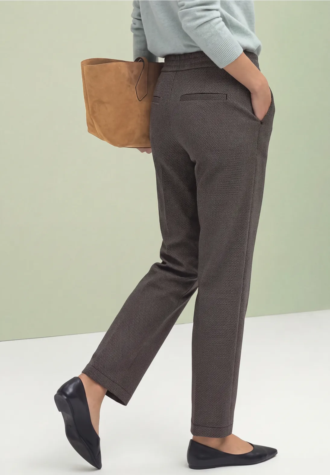 Street One Straight Leg Pants - Light Terra Mocha