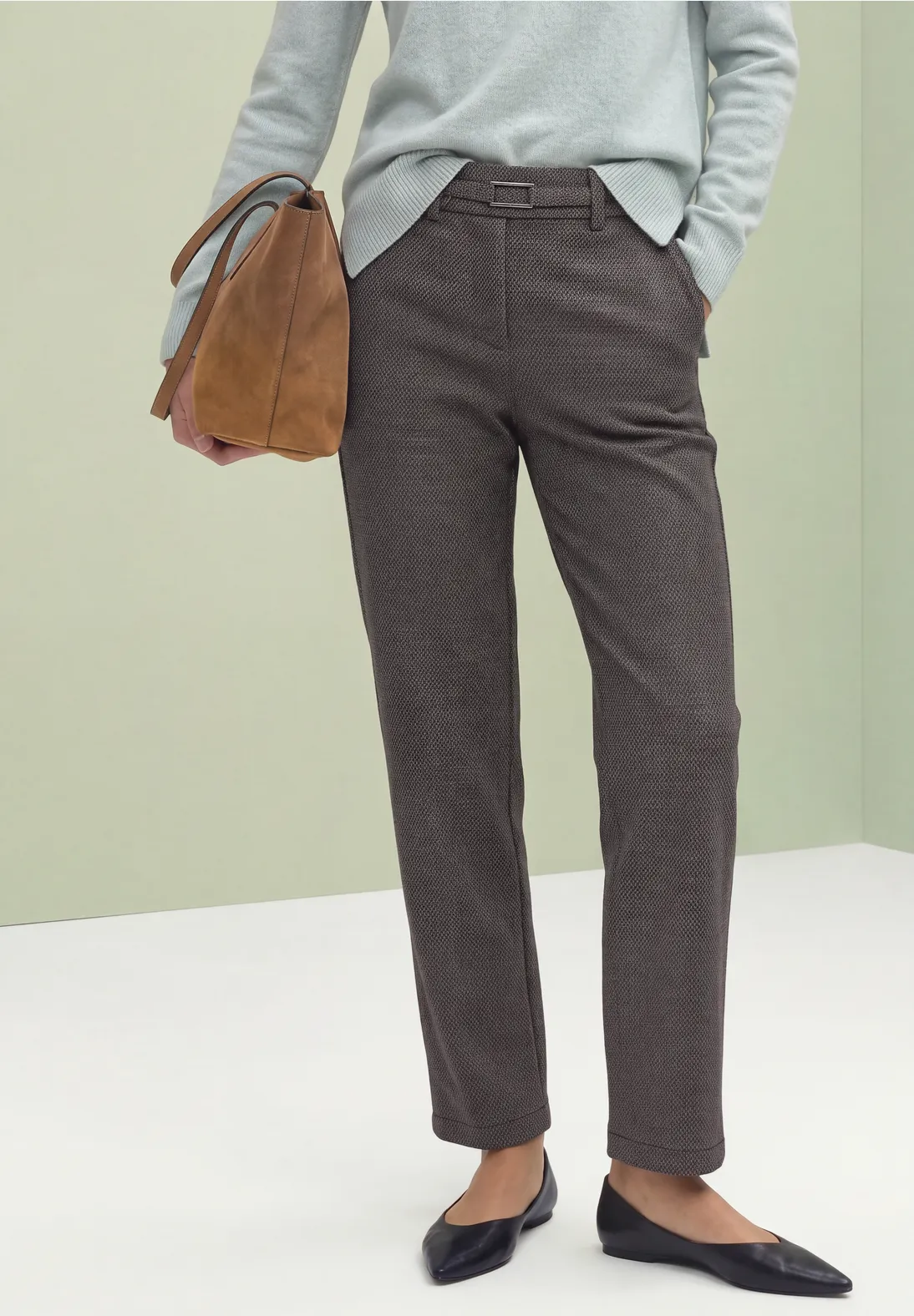 Street One Straight Leg Hose - Light Terra Mocha