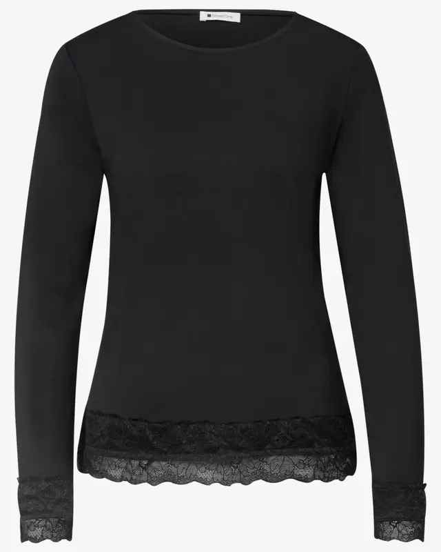 Street One Longsleeve with Lace - Black