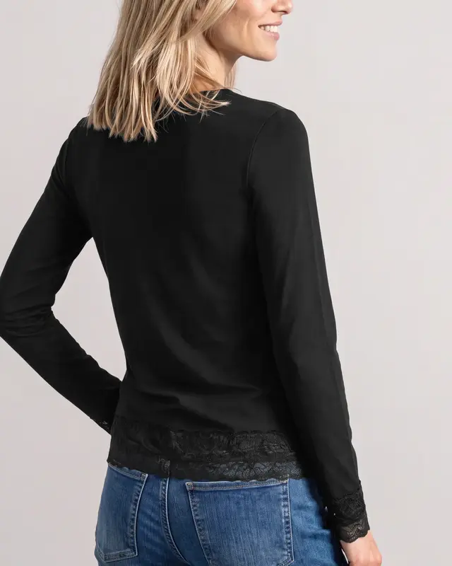 Street One Longsleeve with Lace - Black
