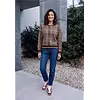 Sweatshirt mit Karo - Dark Toffee Brown
