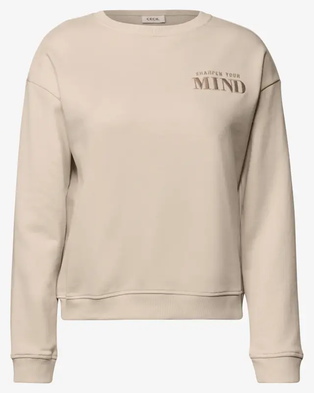 Cecil Sweatshirt met Backprint - Pearl Beige