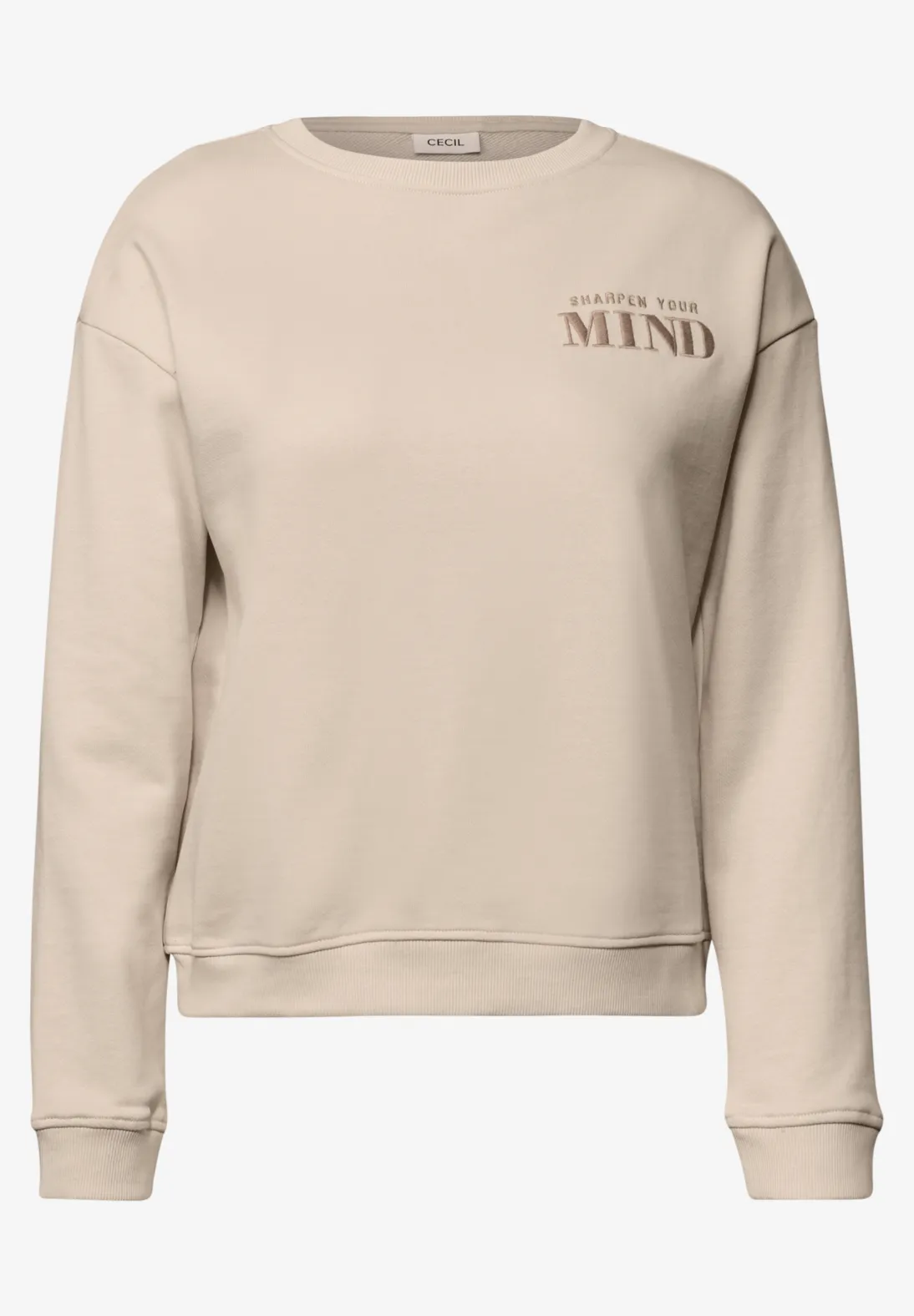 Cecil Sweatshirt mit Backprint - Pearl Beige