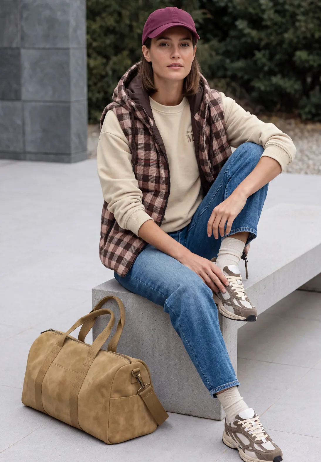 Cecil Sweatshirt mit Backprint - Pearl Beige