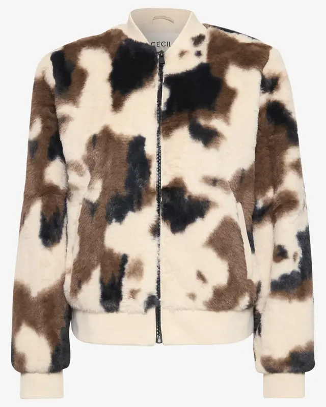 Cecil Kunstbont Blouson - Pearl Beige