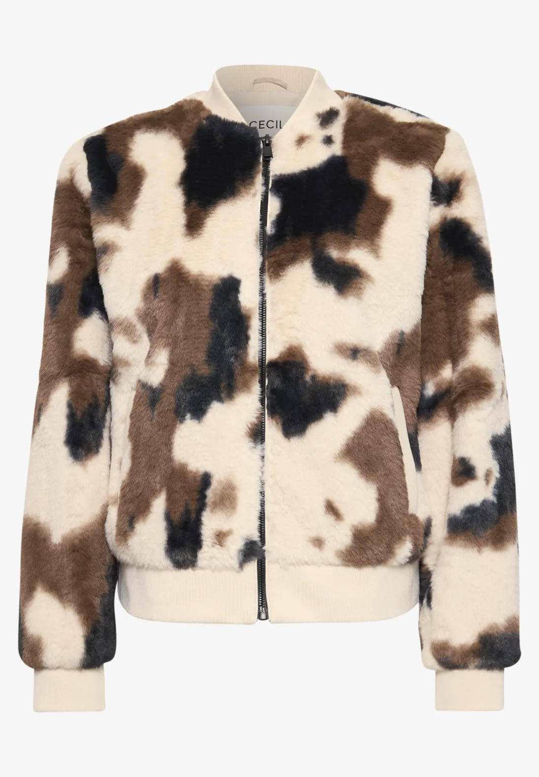 Cecil Kunstbont Blouson - Pearl Beige