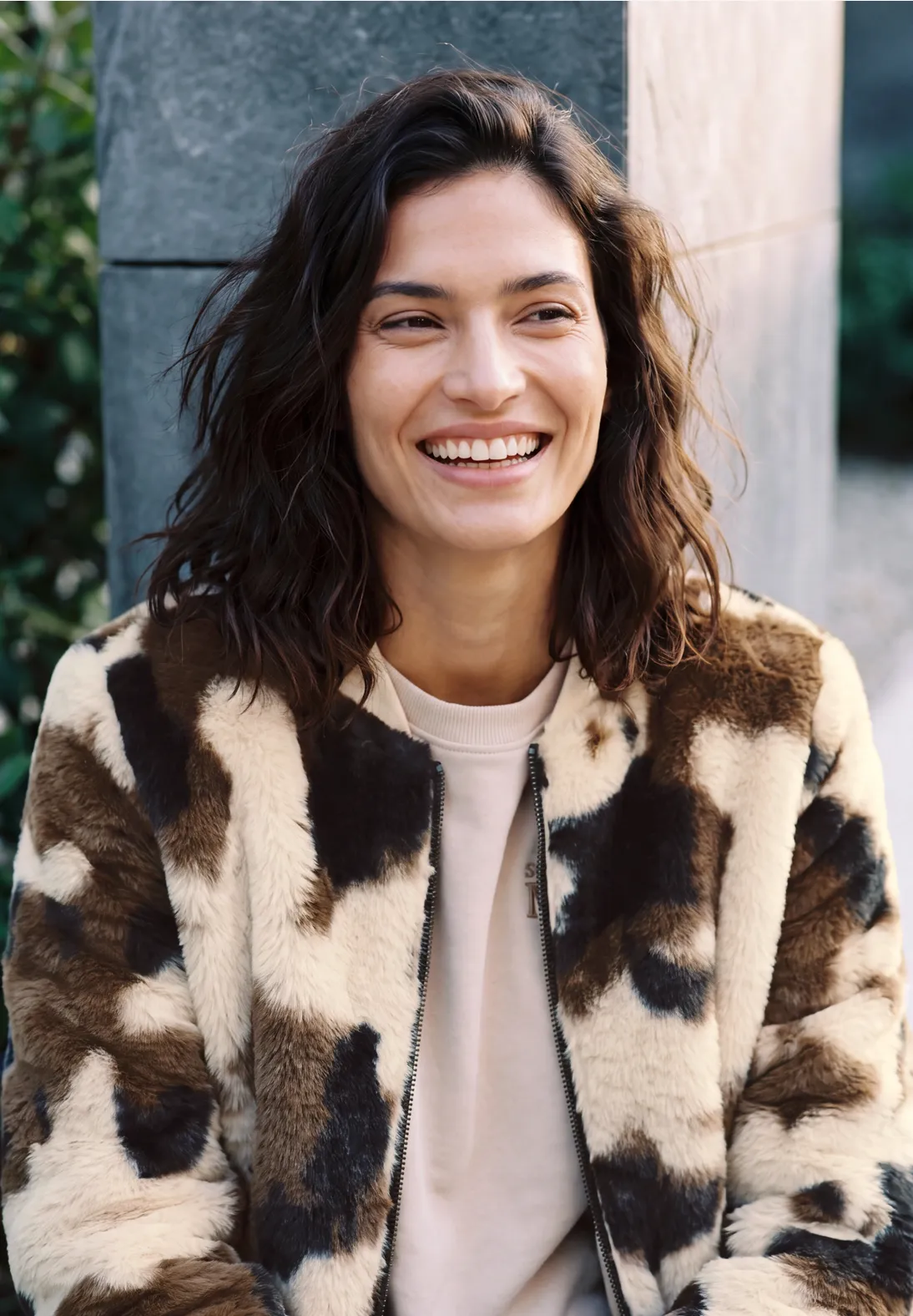Cecil Blouson with Faux Fur - Pearl Beige