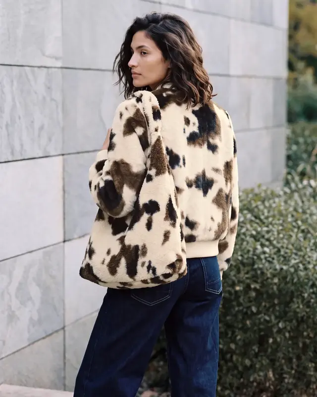 Cecil Kunstbont Blouson - Pearl Beige