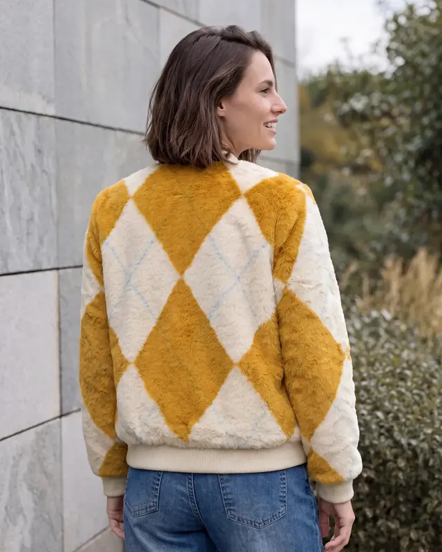 Cecil Blouson Argyle Pattern - Golden Honey