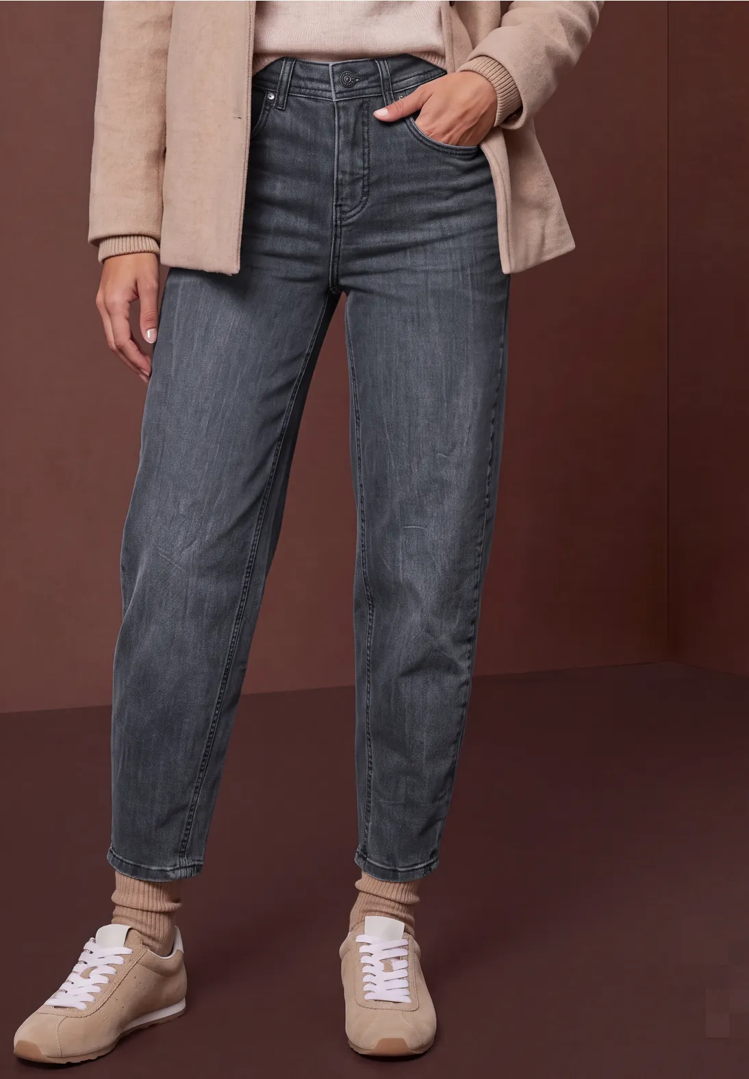 Street One Barrel Jeans Karlie - Steel Grey Washed