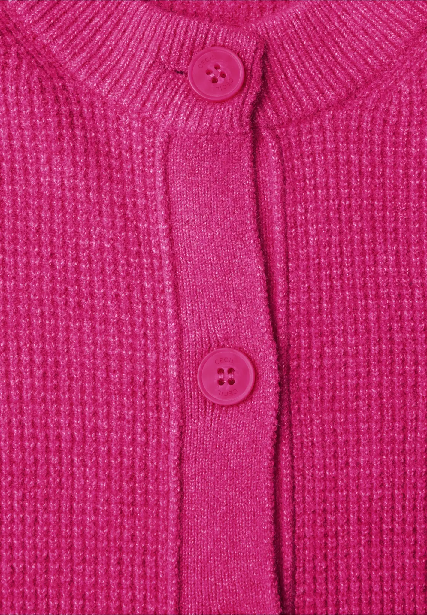 Cecil Cardigan with Button Closure - Pink Flash Melange