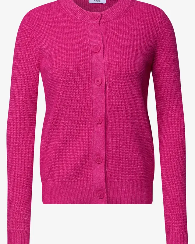 Cecil Vest met Knoopsluiting - Pink Flash Melange