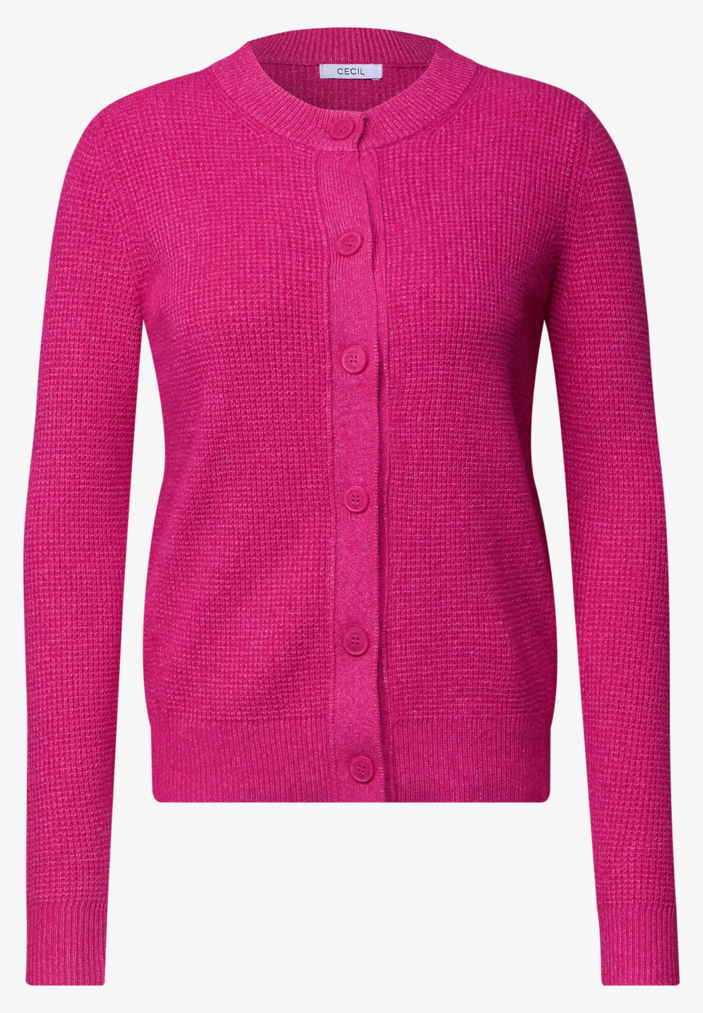 Cecil Vest met Knoopsluiting - Pink Flash Melange