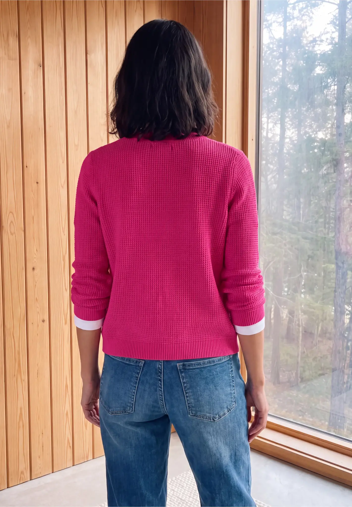 Cecil Vest met Knoopsluiting - Pink Flash Melange