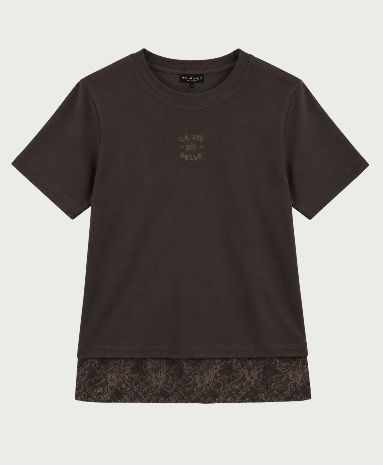 Elvira Collections T-Shirt Lacy - Dark Walnut