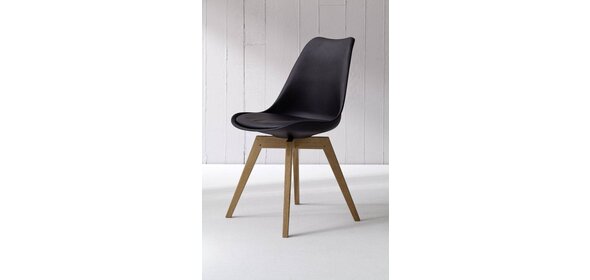 Bess Eetkamerstoel 2 stuks Zwart/Eiken Tenzo Bess Eetkamerstoel 2 stuks Zwart/Eiken