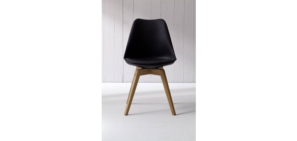 Bess Eetkamerstoel 2 stuks Zwart/Eiken Tenzo Bess Eetkamerstoel 2 stuks Zwart/Eiken