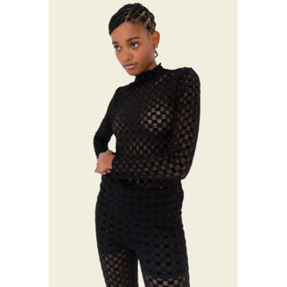 Find Me Now Harmony checkered  mesh top black