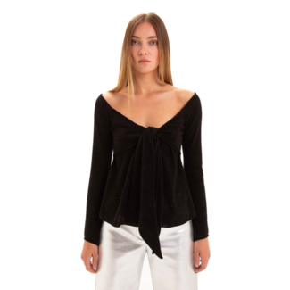 Laagam Alana Black Knit Blouse