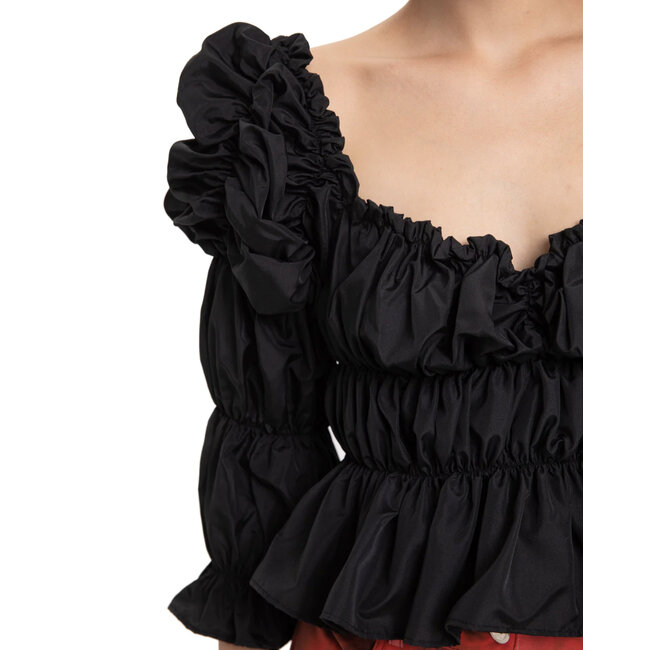 Laagam Sadie Ruched Blouse Black