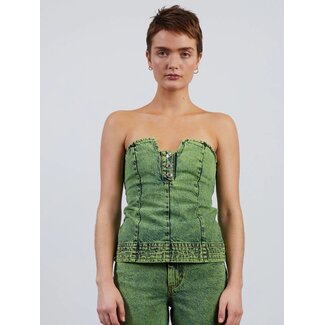 Hosbjerg Leah Acid Denim Top Lime Green