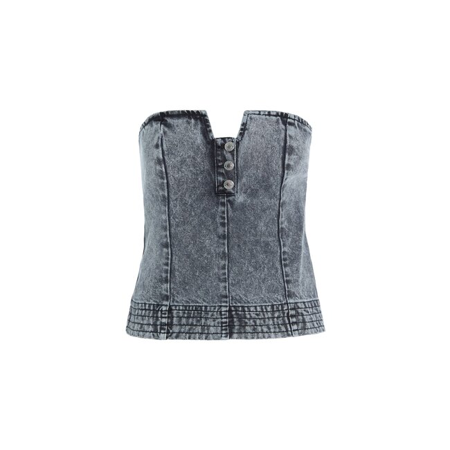 Hosbjerg Leah Acid Denim Top Stone Black