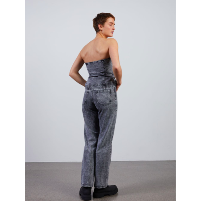 Hosbjerg Leah Acid Denim Pants Stone Black