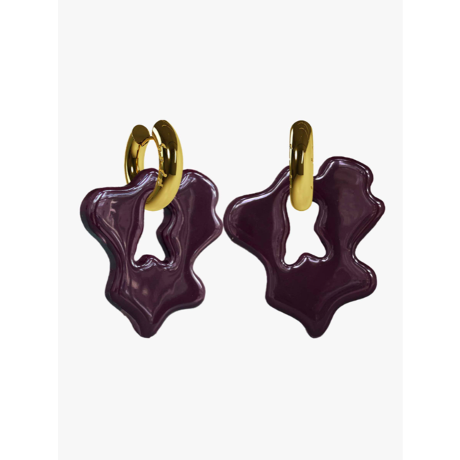 Felt Atelier Felt x Fia Hamelijnck Burgundy Gold Earring