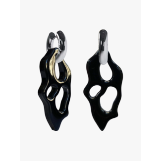 Felt Atelier Ami All Black Silver Earring (pair)