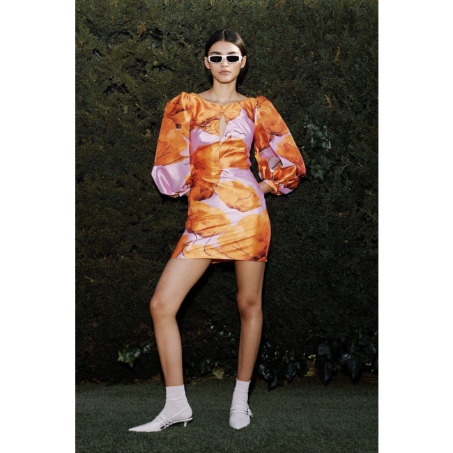 Laagam Liza Fleur Puff Sleeve Dress