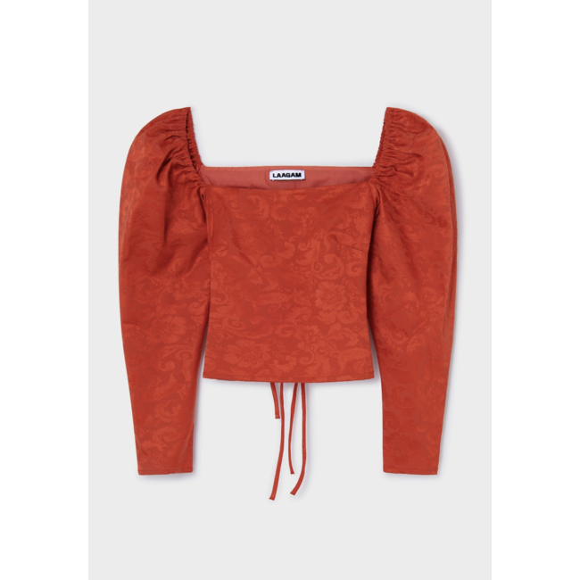 Laagam Brigitte Puff Sleeve Red