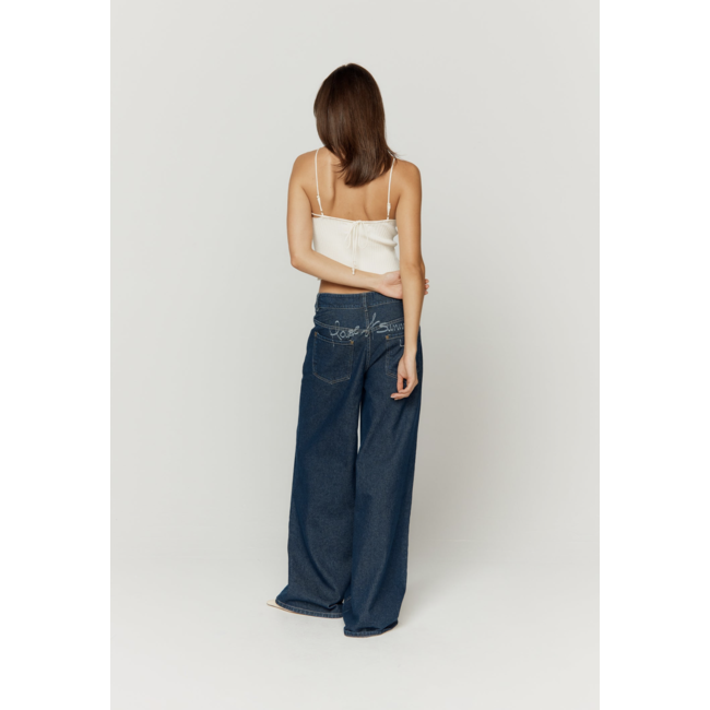 House of Sunny Wide Leg Denim Indigo