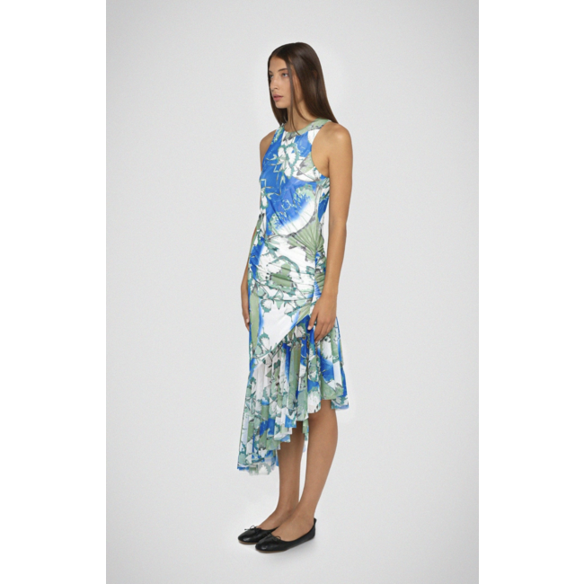 Laagam Delta Tulle Asymmetric Dress Blue