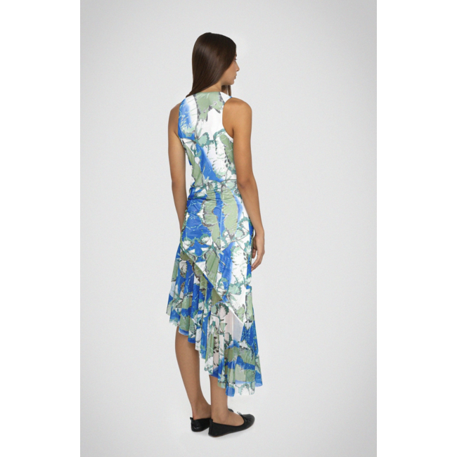 Laagam Delta Tulle Asymmetric Dress Blue