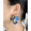 Felt Atelier Luemulticolor Blue-Coal Silver Earring (pair)