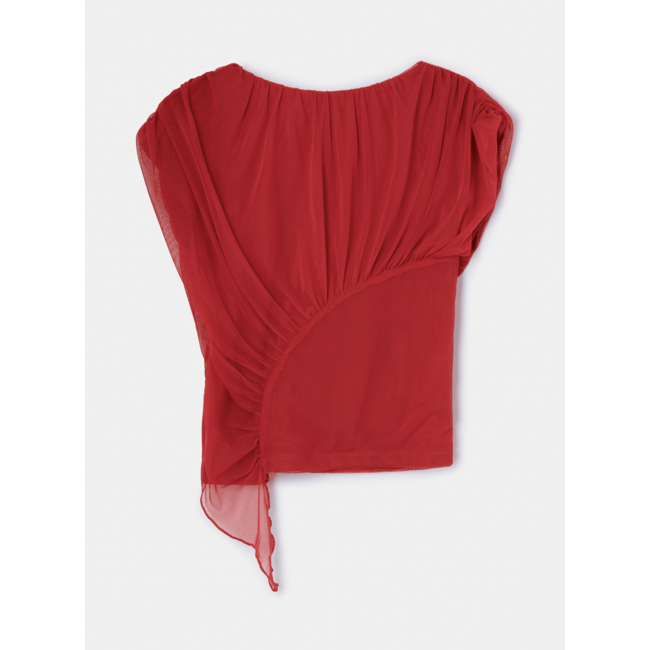 Laagam Gemini Draped Top Red