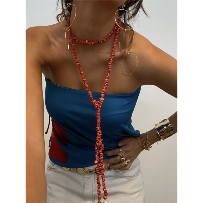 Susmie's Ojitos Coral Necklace/Belt