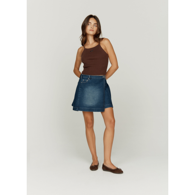 House of Sunny Fade Pleat Skirt Blue Rinse