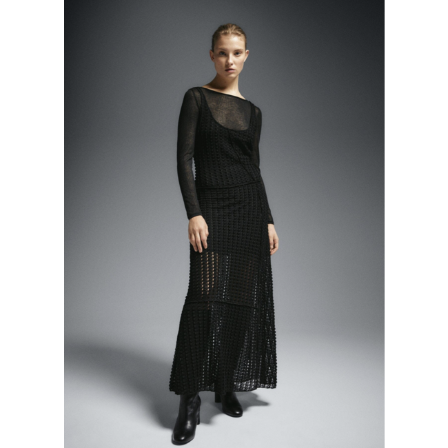 Laagam Mika Knit Dress Black