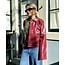 Laagam Alexa Faux Leather Jacket Burgundy