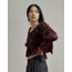 Laagam Sadie Faux Leather Blouse Burgundy