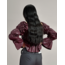 Laagam Sadie Faux Leather Blouse Burgundy