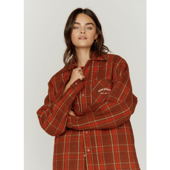 House of Sunny Heavy Weight Plaid Overshirt Red