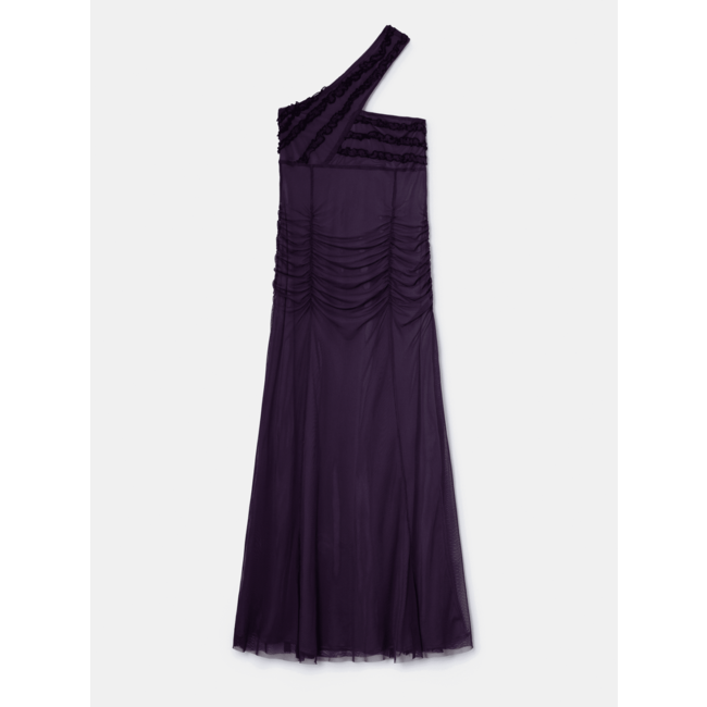 Laagam Charlotte Ruffled Dress Plum