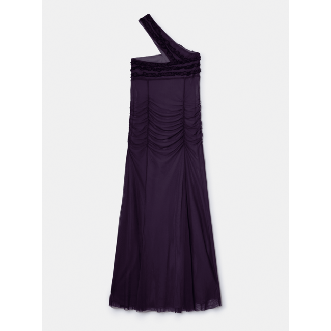 Laagam Charlotte Ruffled Dress Plum